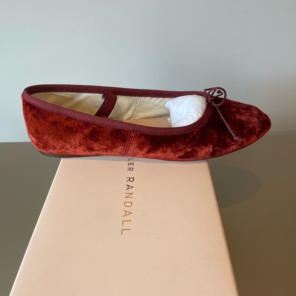 Loeffler Randall Women's Leonie Soft Velvet Ballet Flats, Rust - Picture 6 of 8